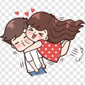 Cute Couple Sticker Transparent Transparent Background Free Download ...